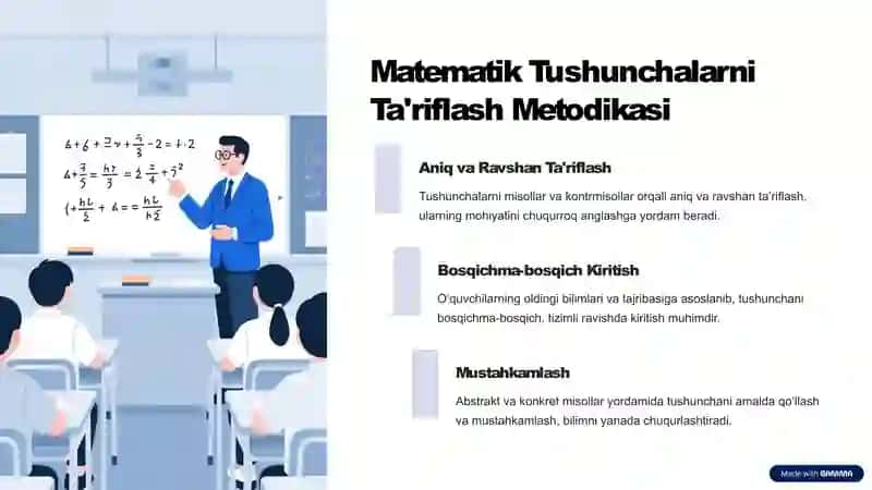 Matematik Tushuncha va Hukm: Ta'riflar va Metodikalar 3