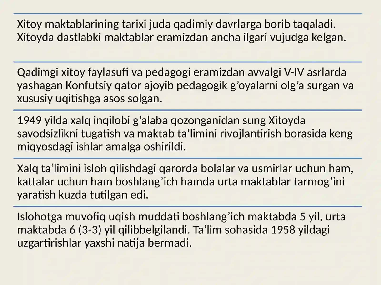 KOREYA VA XITOYDA TA’LIM-TARBIYA JARAYONLARI 3