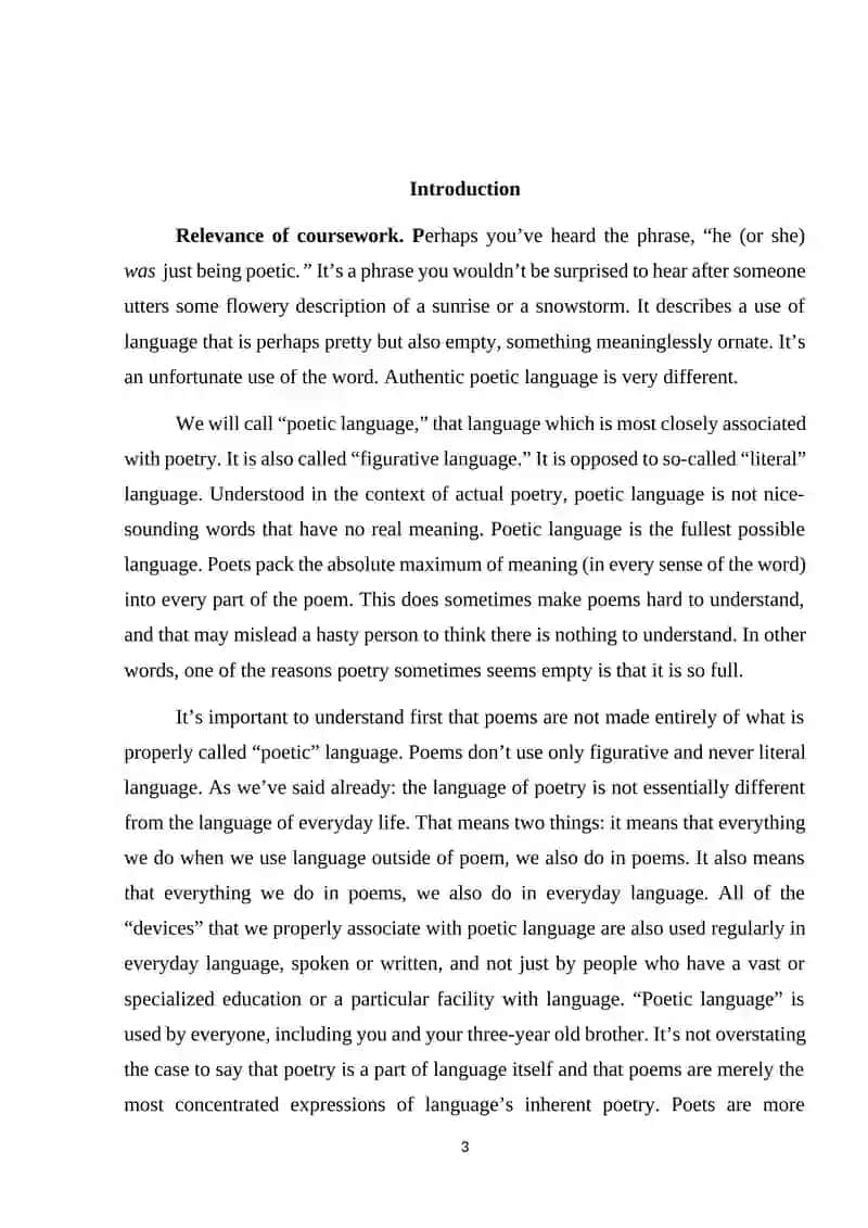 The Language of Poetry TABLE OF CONTENTS 3