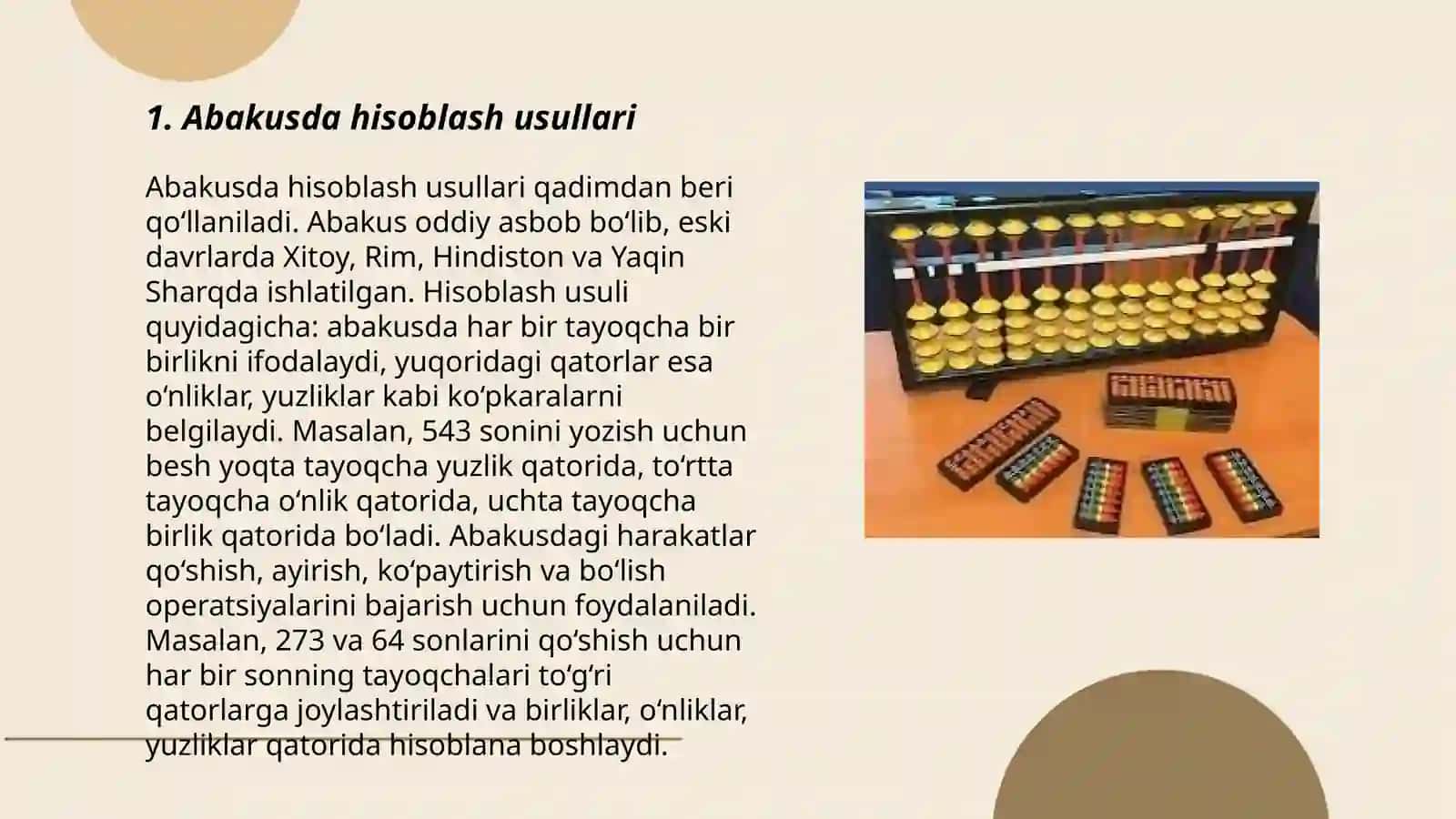 Abakusda kvadrat ildizdan chiqarish 3