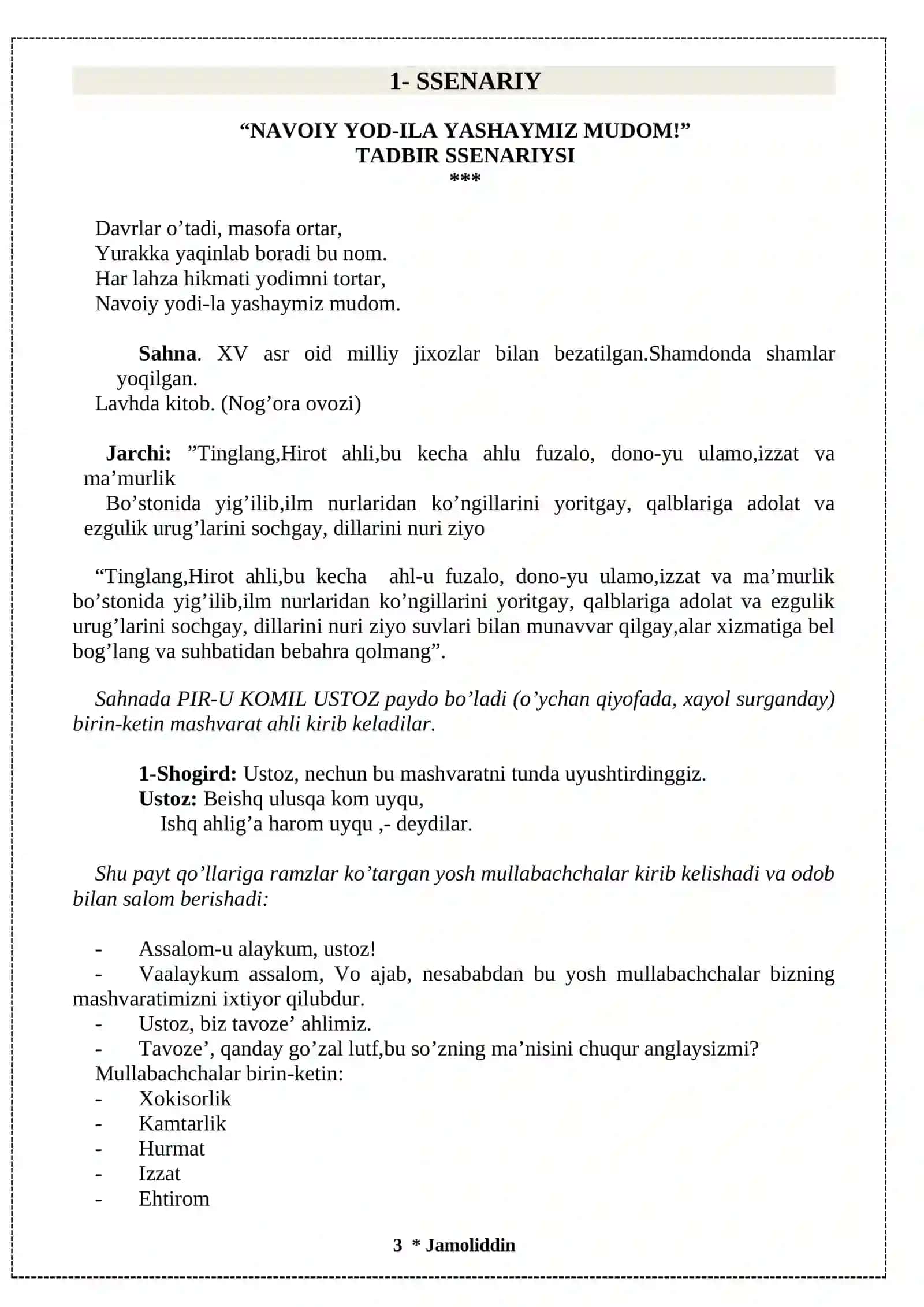 TADBIR SSENARIYLARI 3