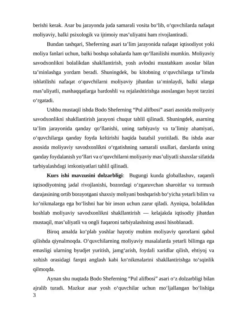 Bodo Sheferning “Pul alifbosi” asari 3