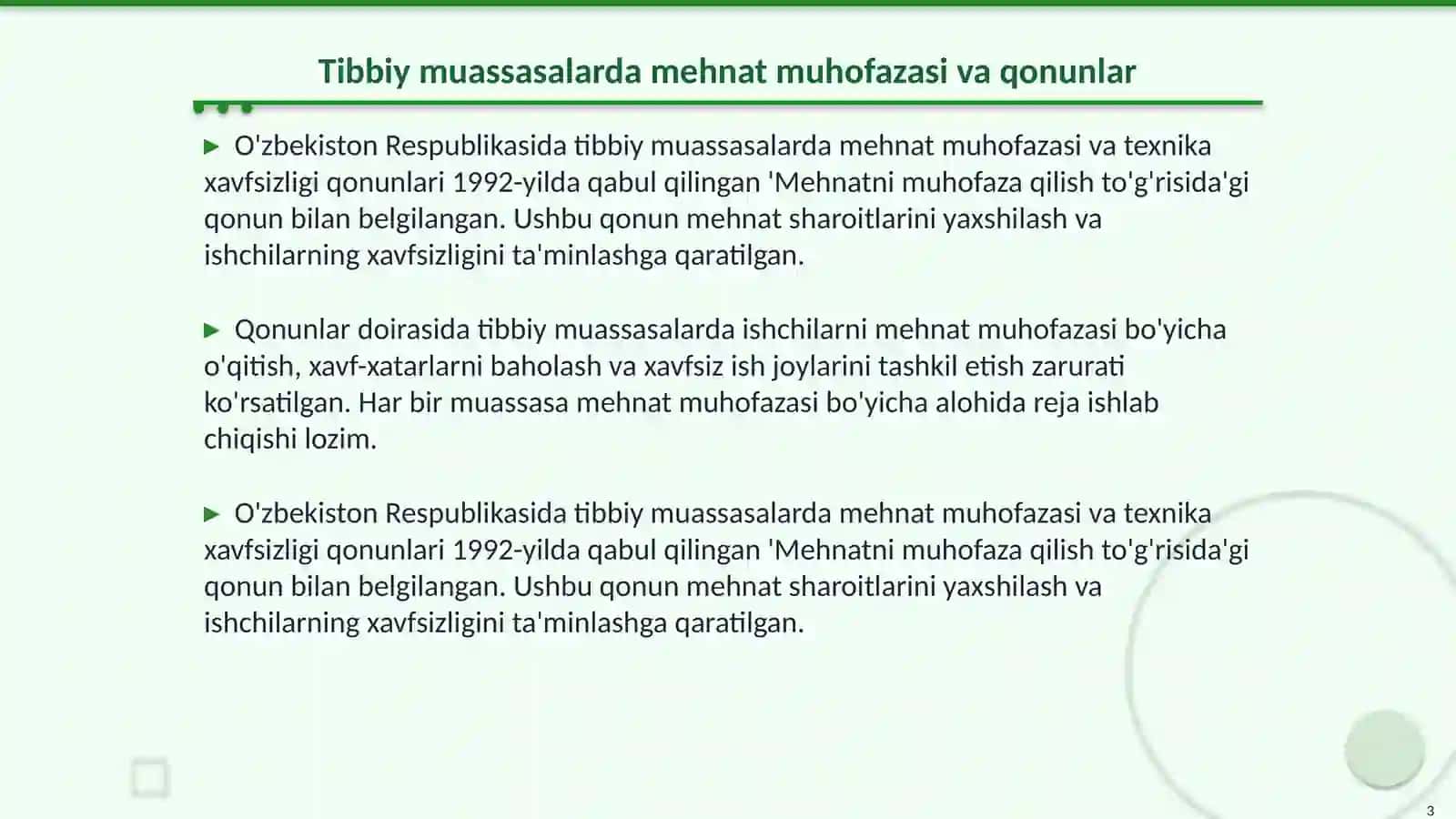 Tibbiy muassasalarda mehnat muhofazasi va texnika xavfsizligi 3