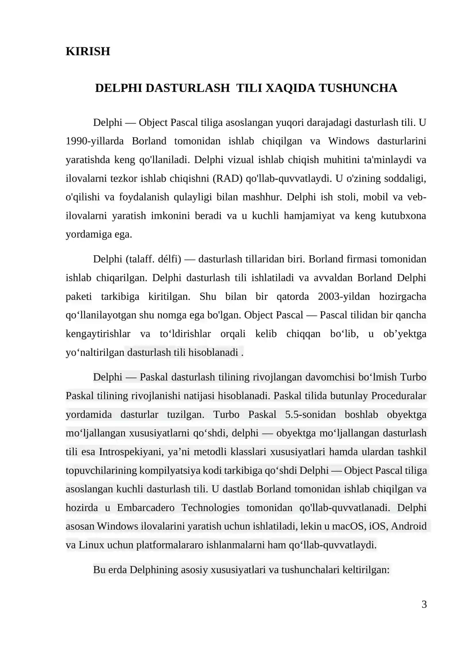 Delphi dasturlash tilida sodda masalalarni dasturlash 3