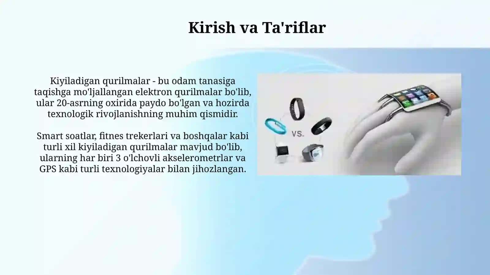 Wearable qurilmalar (aqli soatlar vaboshqalar) 3