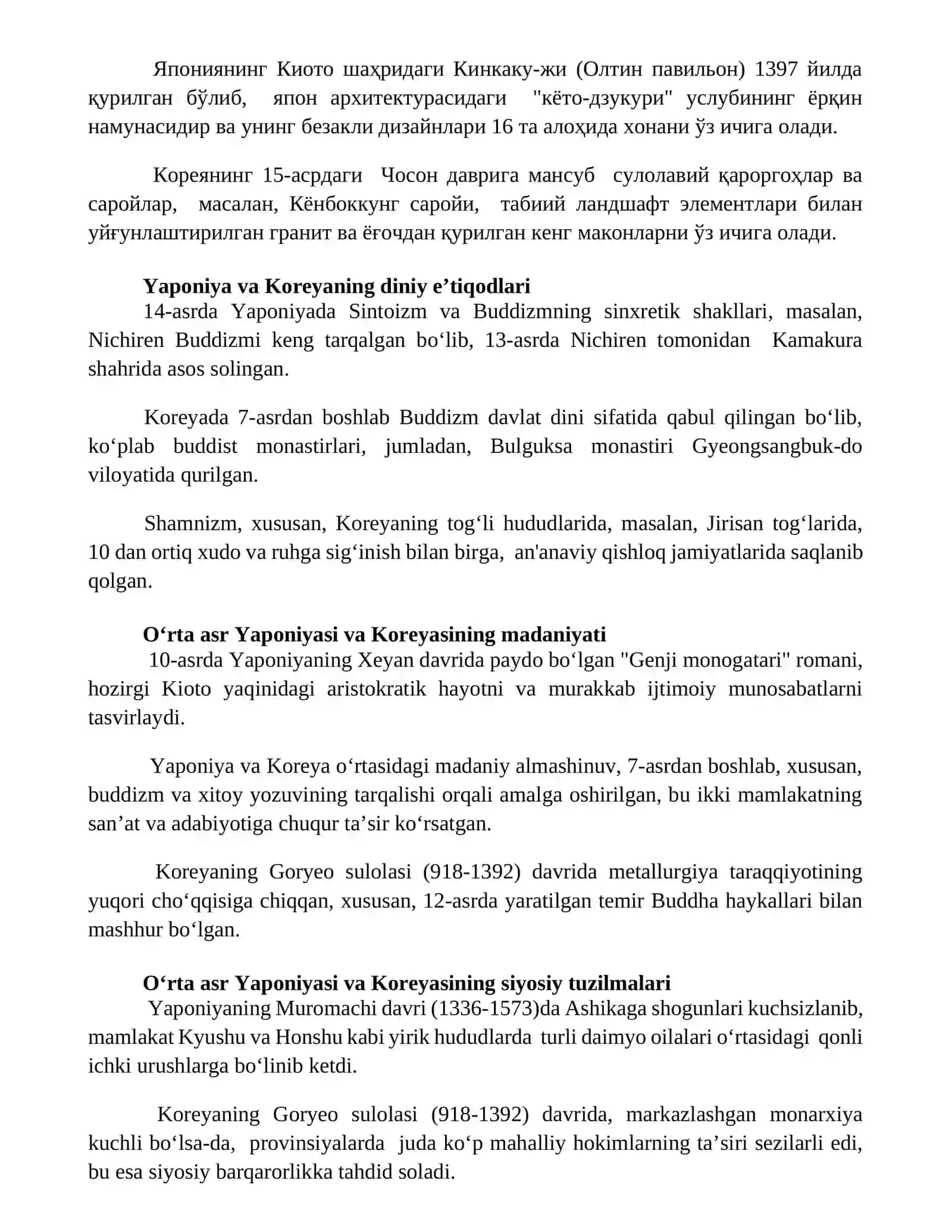 O'rta asrlarda Yaponiya va Koreya 3