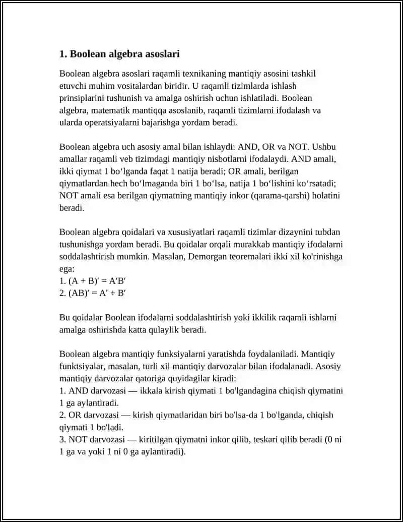 RAQAMLI TEXNIKANING MANTIQIY ASOSI 3