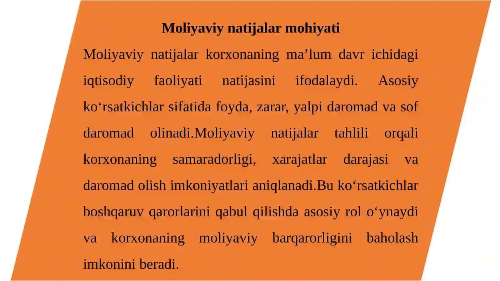 Moliyaviy natijalar va rentabellik tahlili. 3