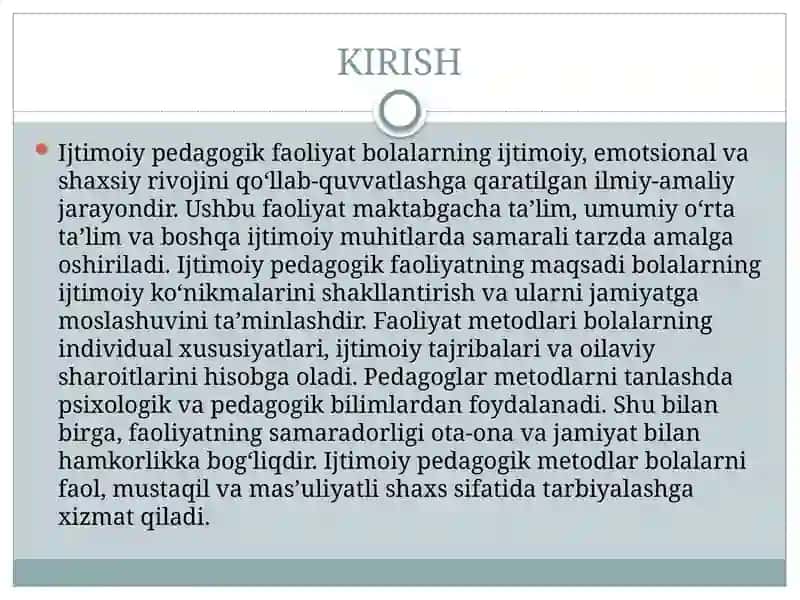 Ijtimoiy pedagogik faoliyat metodlari 3