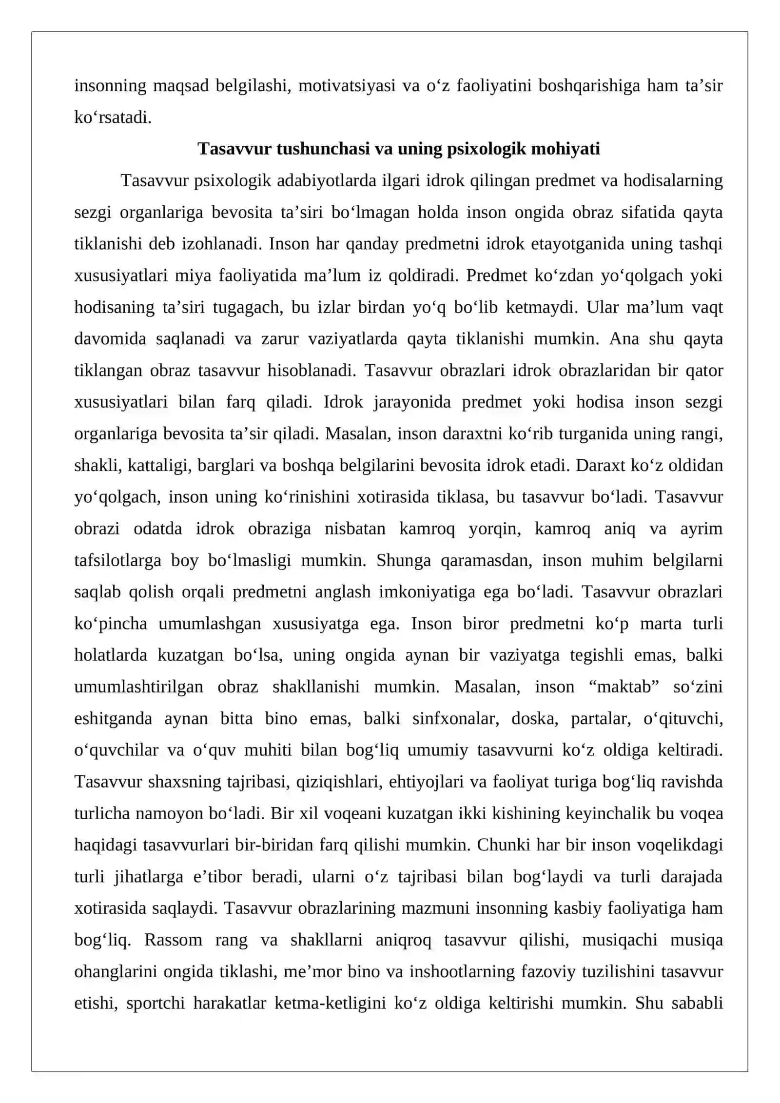 Tasavvur haqida tushuncha 3