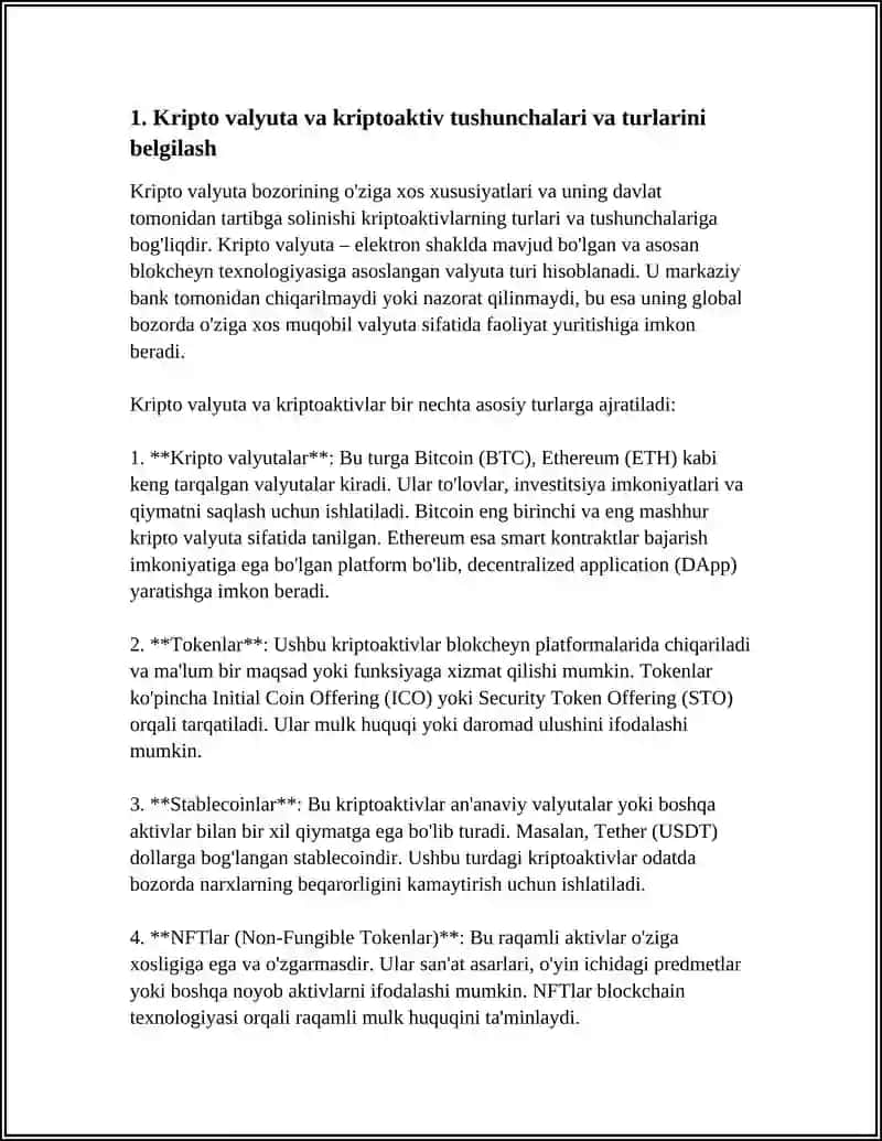 Kripto valyuta va kriptoaktiv tushunchalari 3