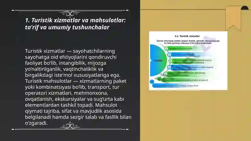Turistik xizmatlar va mahsulotlar 3