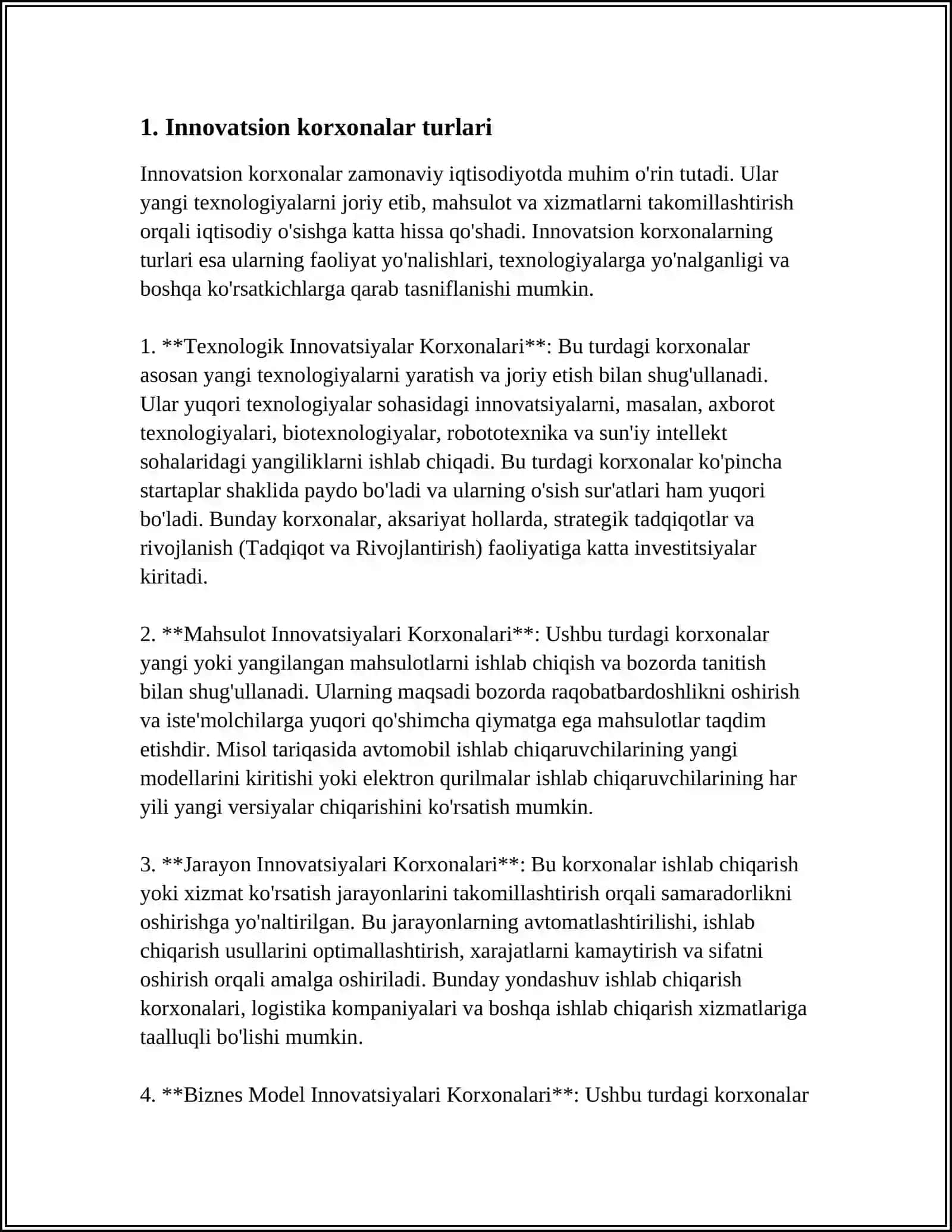 Innovatsion korxonalar turlari 3