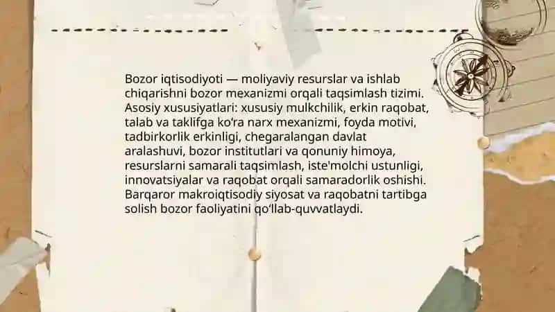 Bozor iqtisodiyoti va Oʻzbekistonning unga oʻtish tamoyillari 3