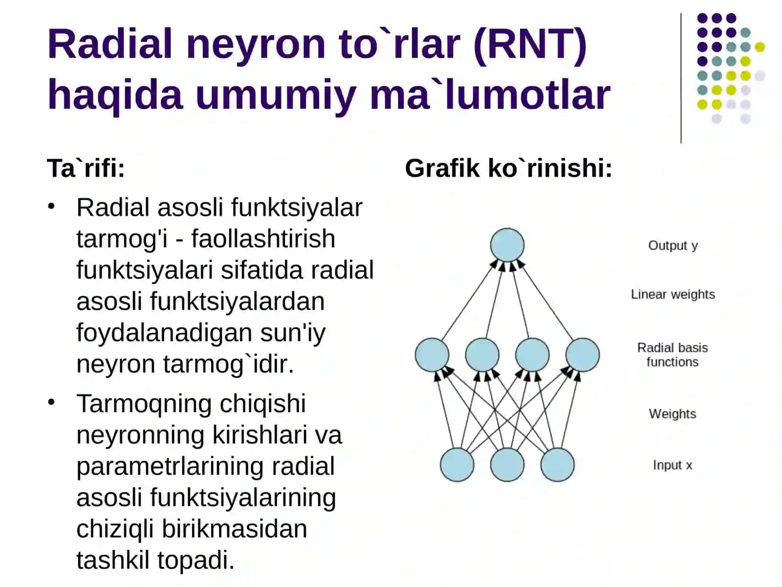 Radial neyron to`rlar 3