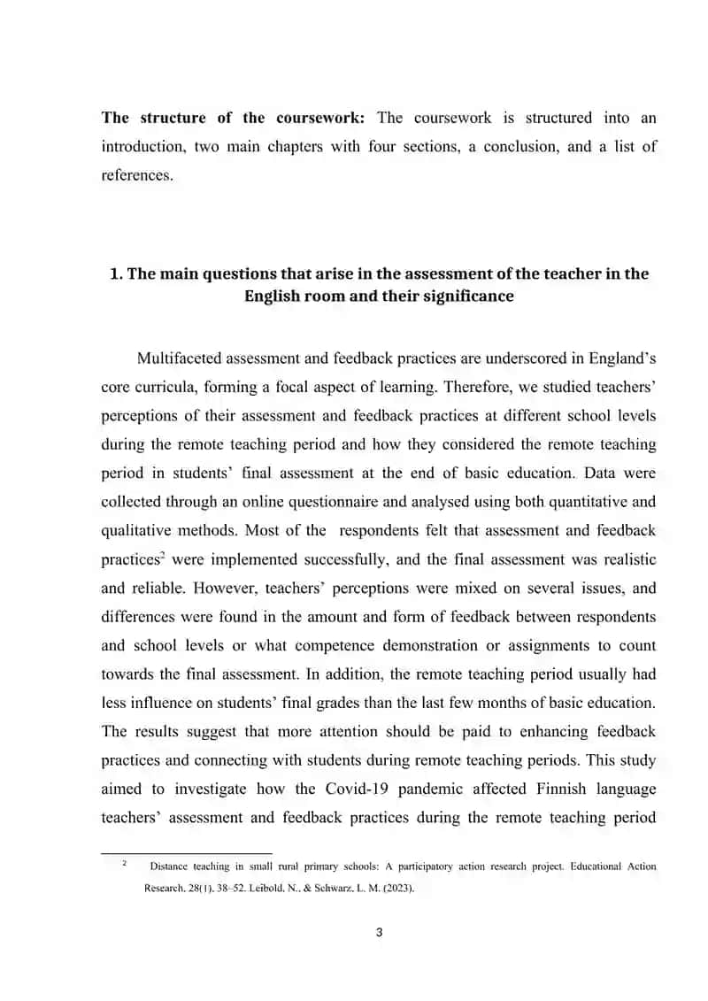 Teacher’s perception of assessment and feedback practices in English language classroom 3