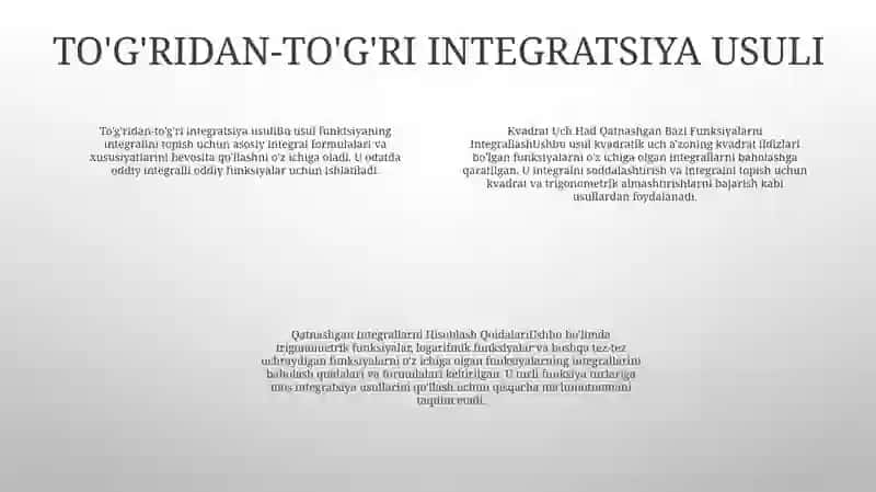 Kvadrat Uch Had Qatnashgan Bazi Funksiyalarni Integrallash 3