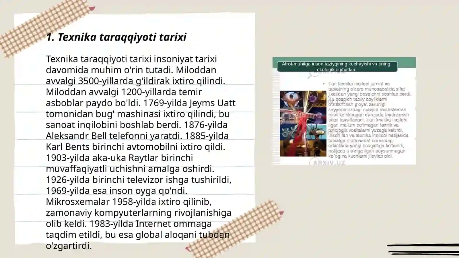 Texnikaning afzalliklari va kamchiliklari 3