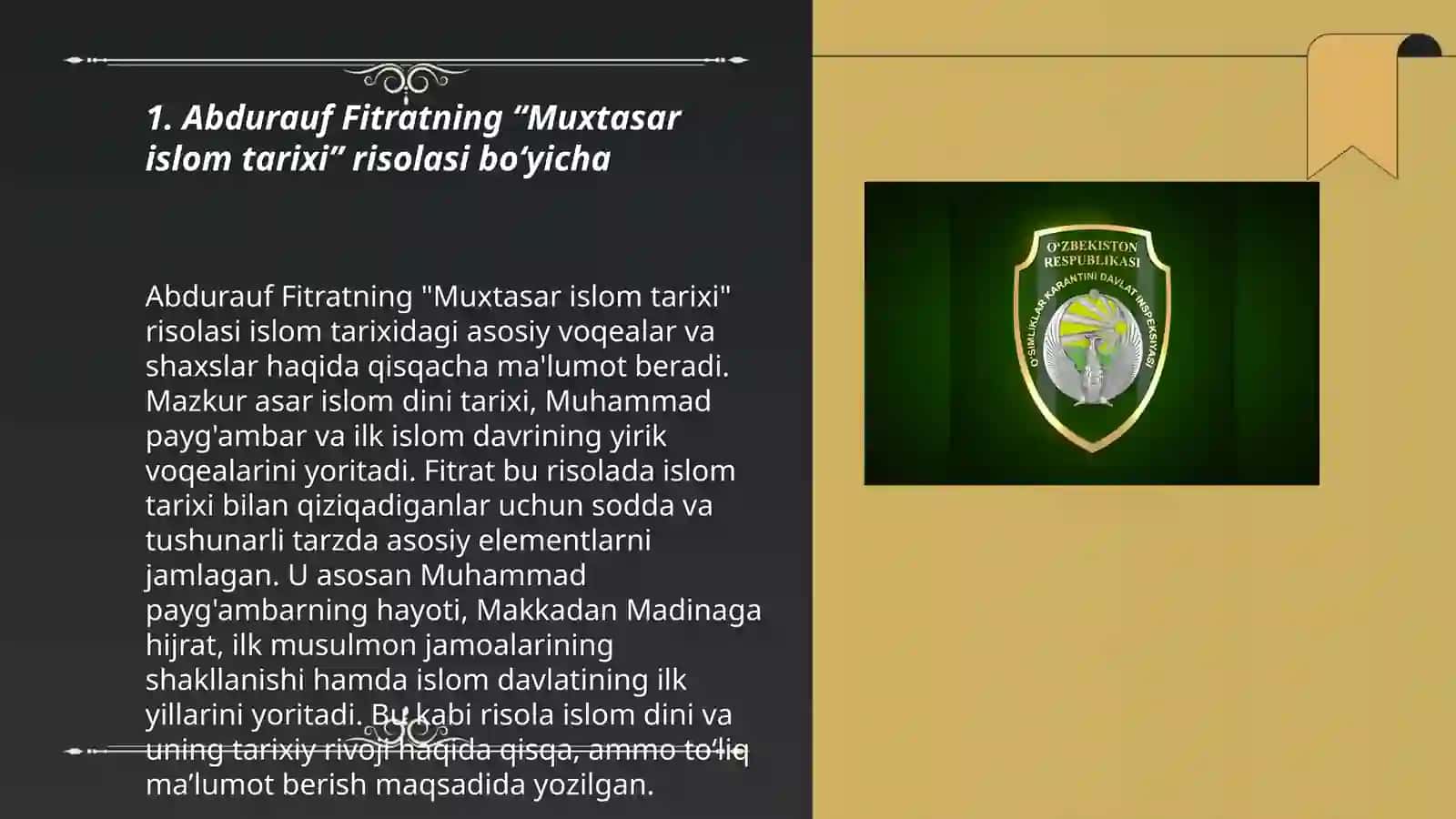 Abdulrauf Fitratning "Muxtasar islom tarixi" risolasi 3