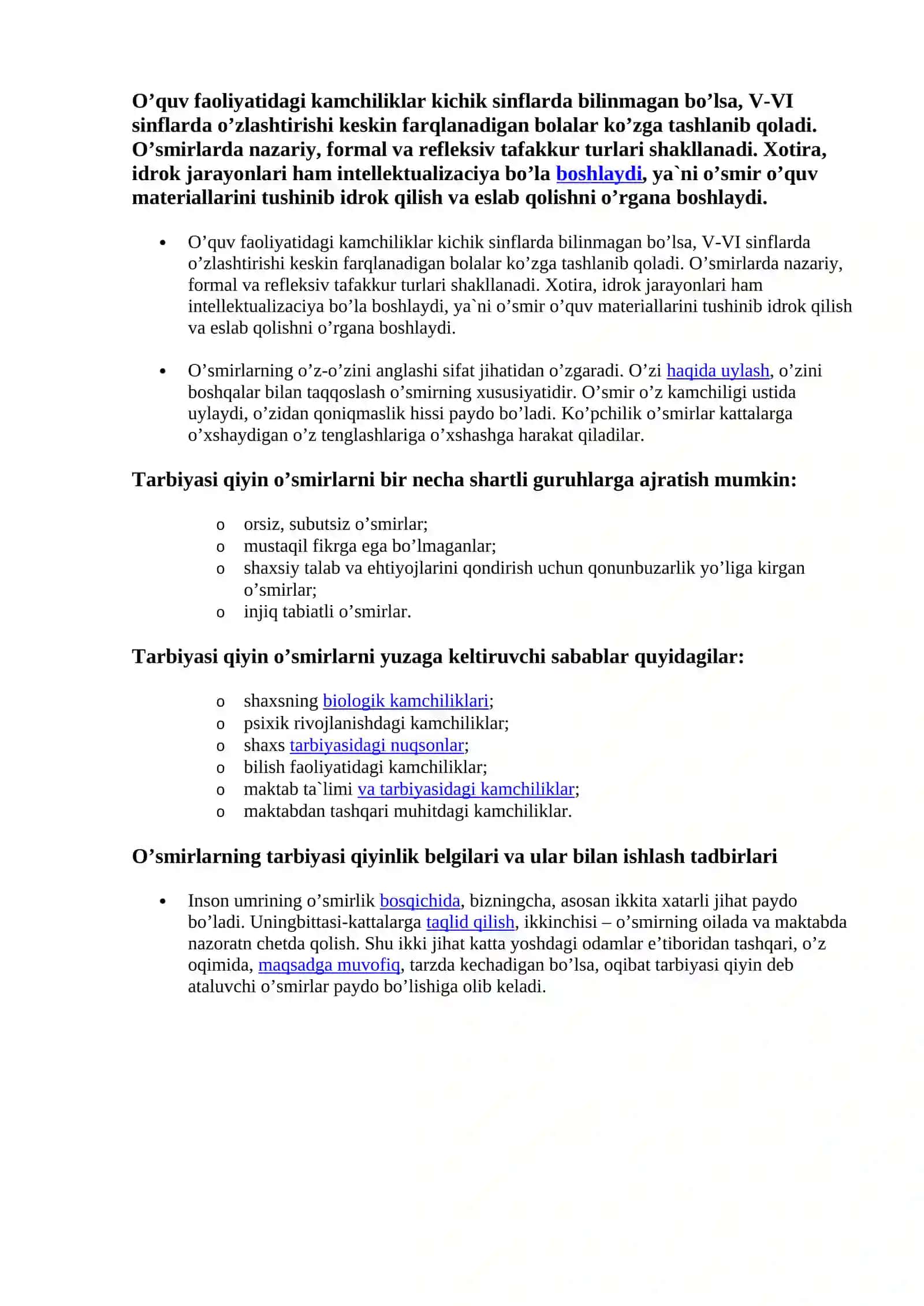 O’smirdagi asosiy psixologik o’zgarishlar 3