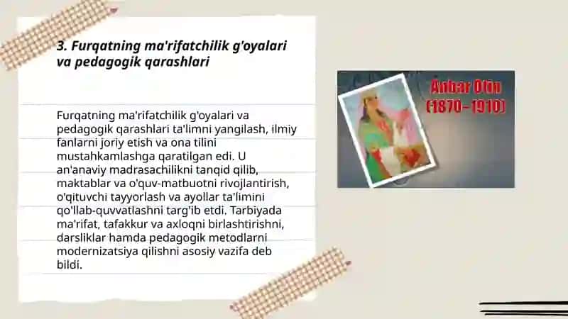 XIX asrning ikkinchi yarmi va XX asr boshlarida ta'lim va pedagogik fikrlar 3