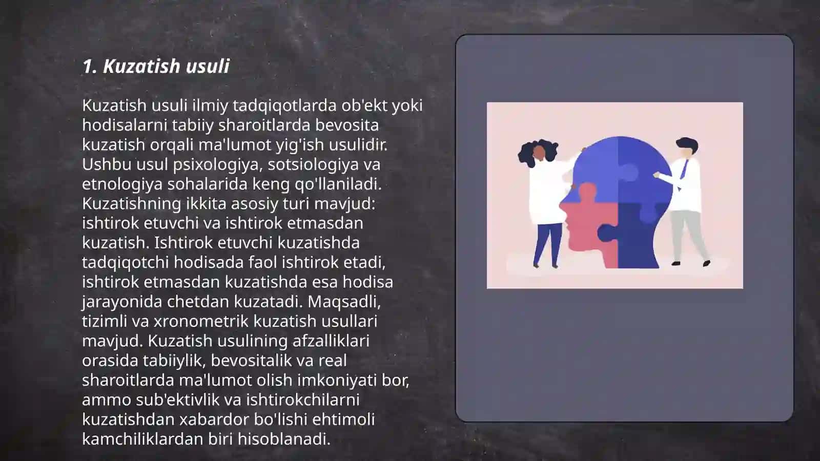 Shaxsni o'rganish metodlari 3