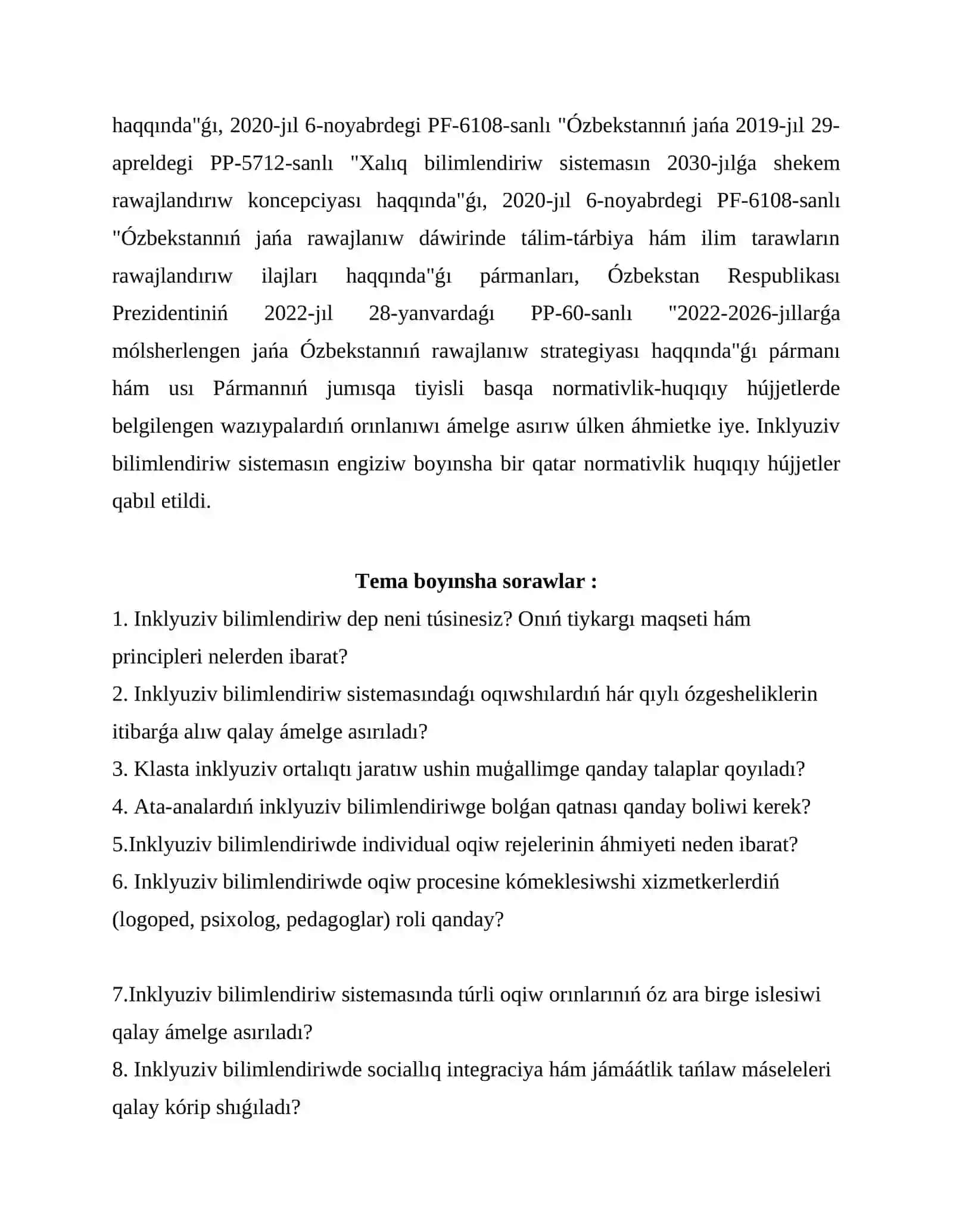 Inklyuziv tálim tıykarları 3