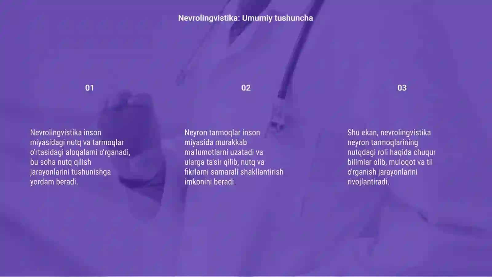 Nevrolingvistika. Neyron tarmoqlarining nutqqa ta'siri 3