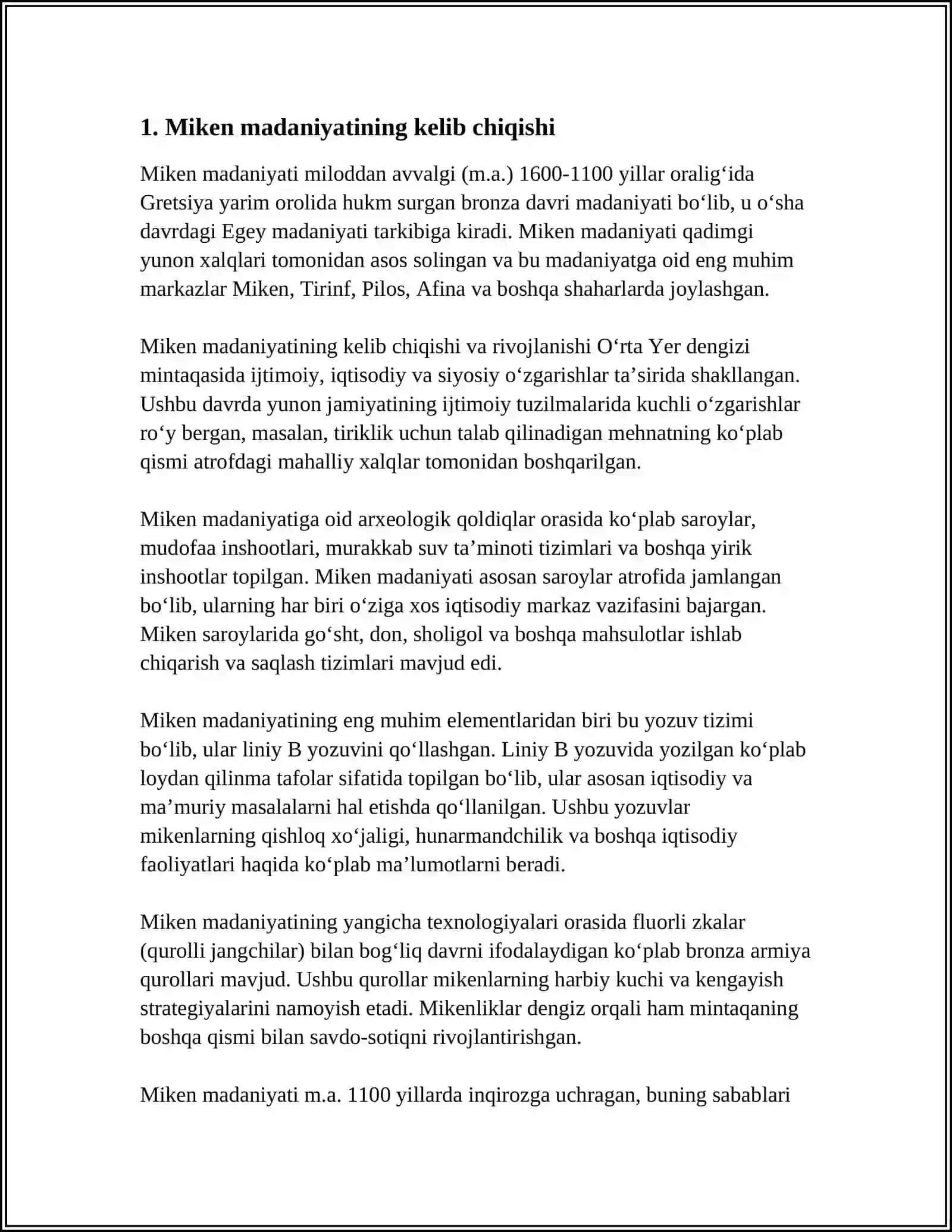 MIKEN PODSHOLIKLARI MADANIYATI 3