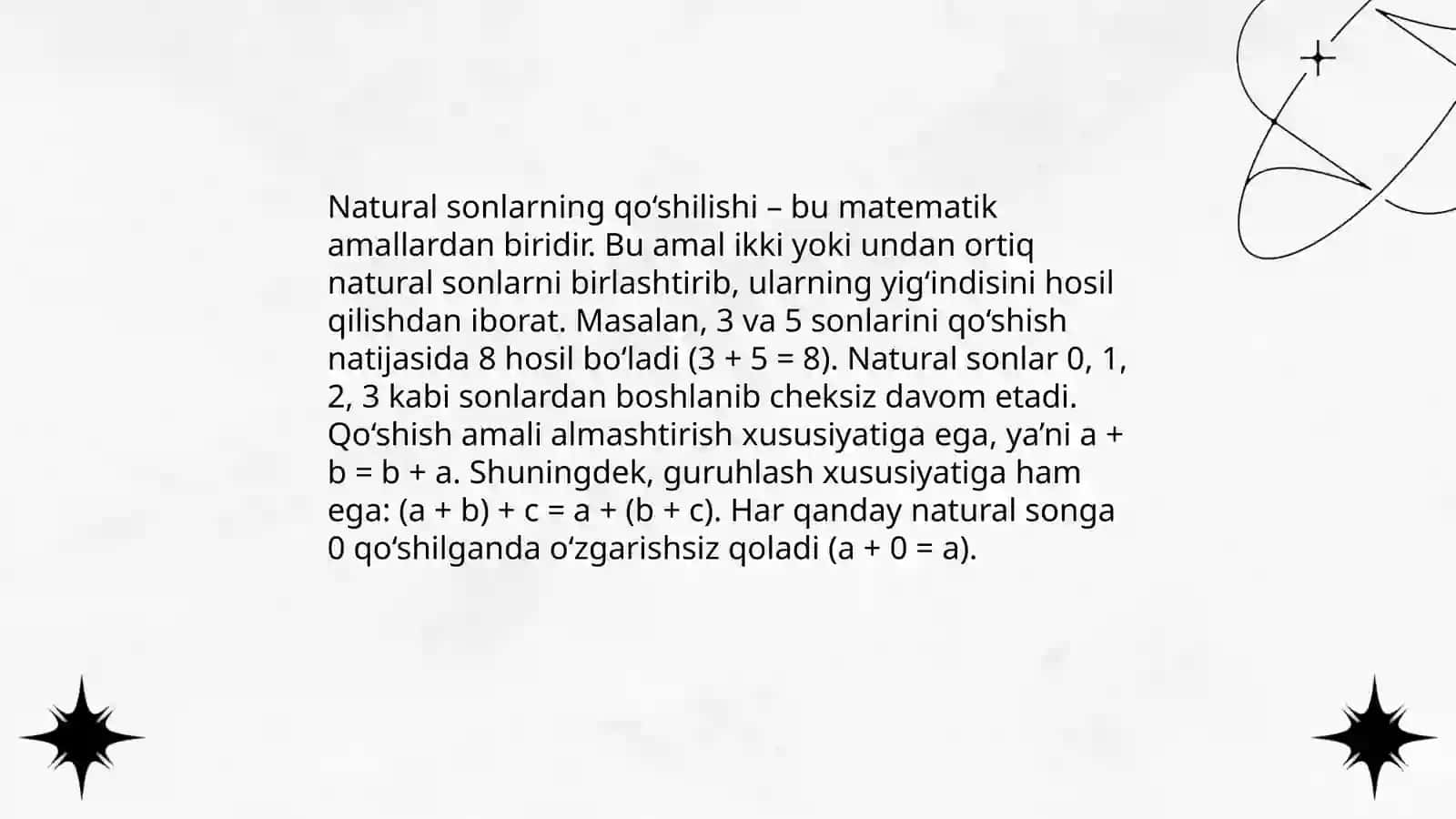 Natural sonlarning qo‘shilishi 3
