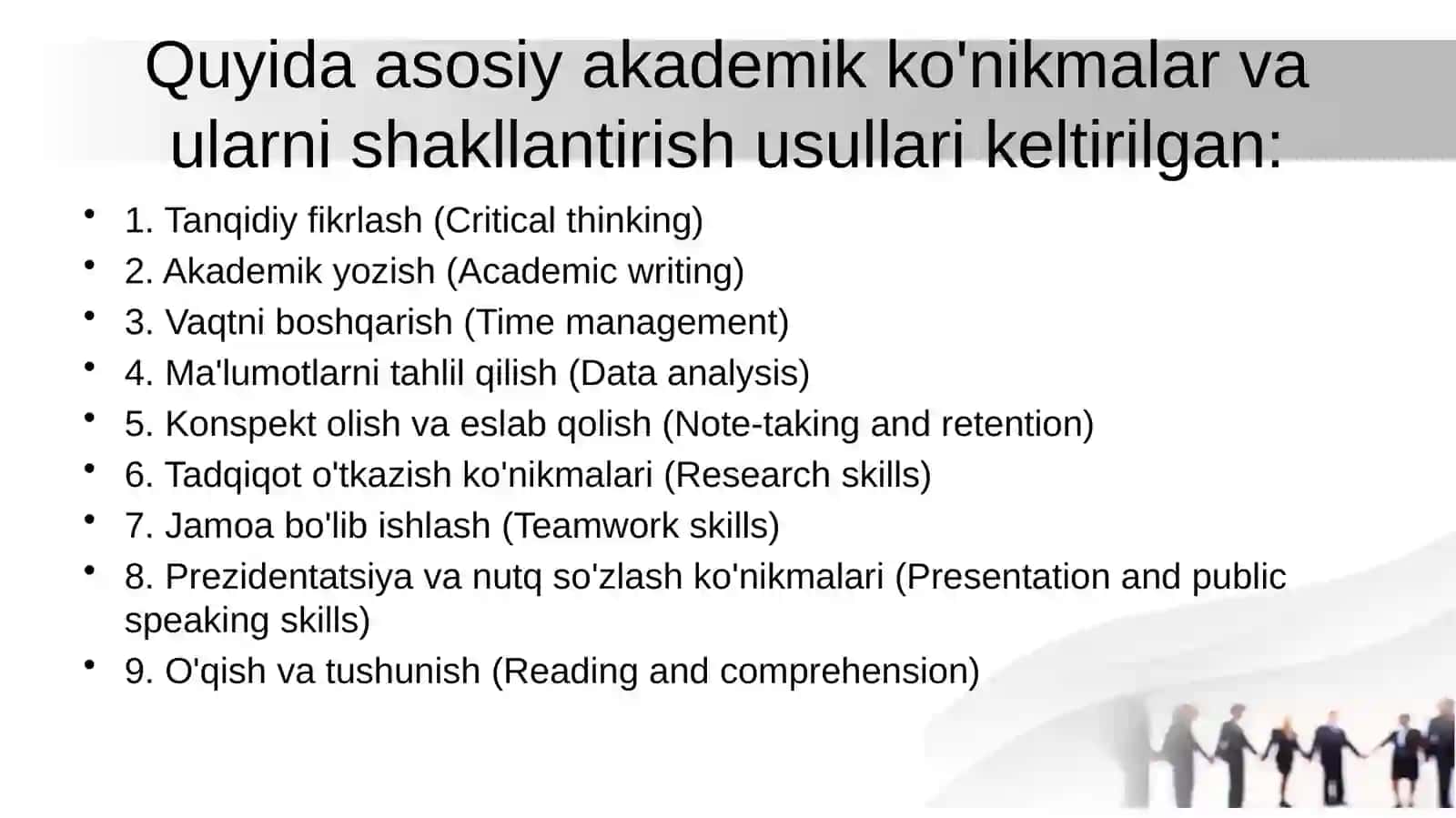 Shaxsiy akademik faoliyatni tashkil etish 3