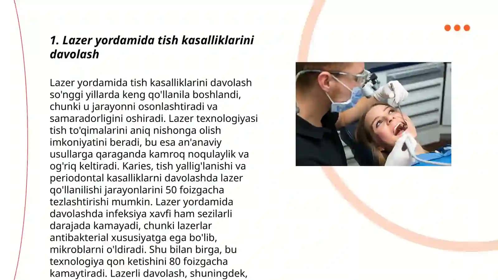 Lazerlarning stomatologiyada qo'llanilishi 3