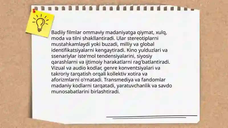 Badiiy filmlar va ommaviy madaniyat 3