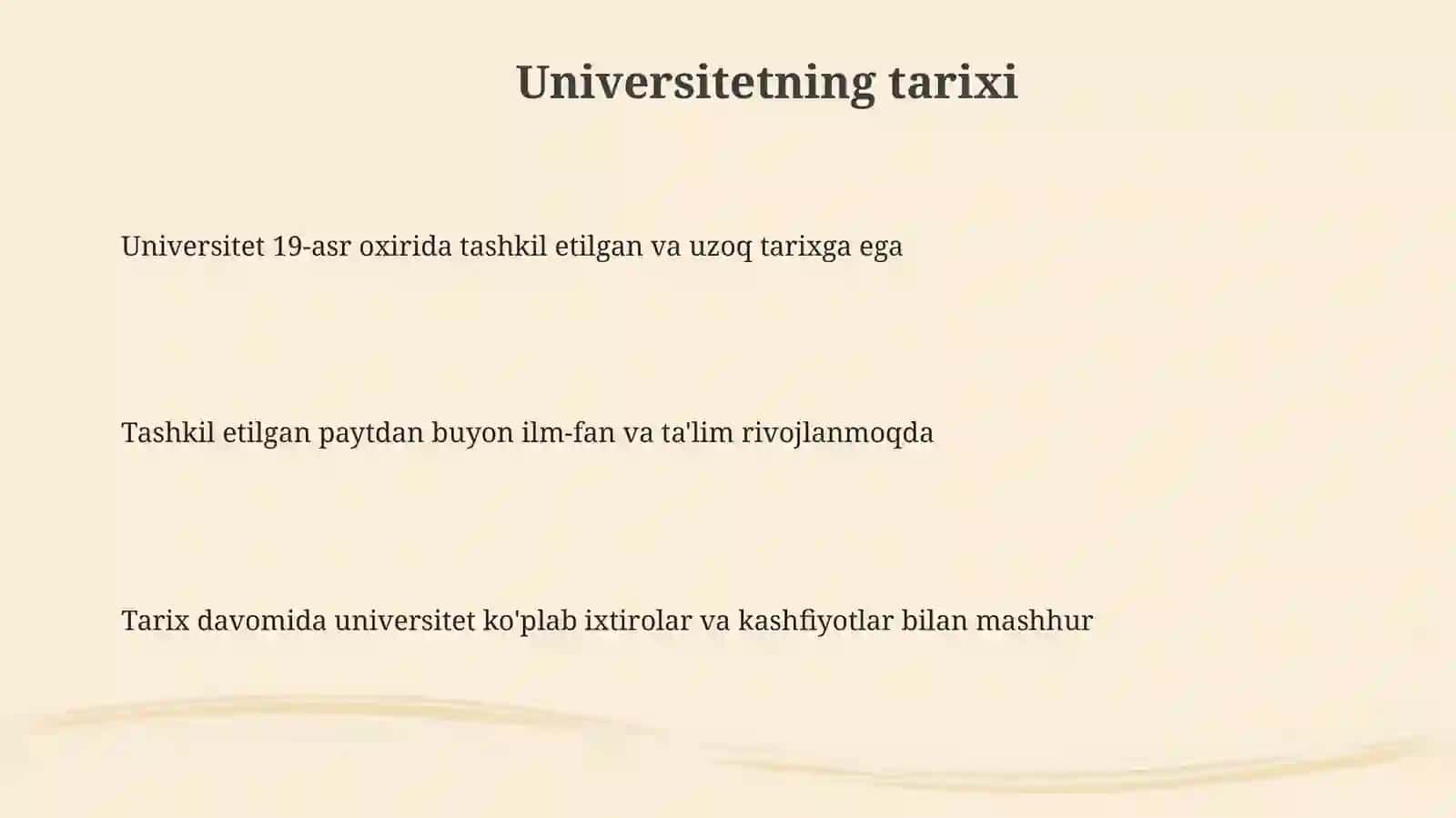 Dunyoning mashhur universitetlaridan biri haqida referat tayyorlash 3
