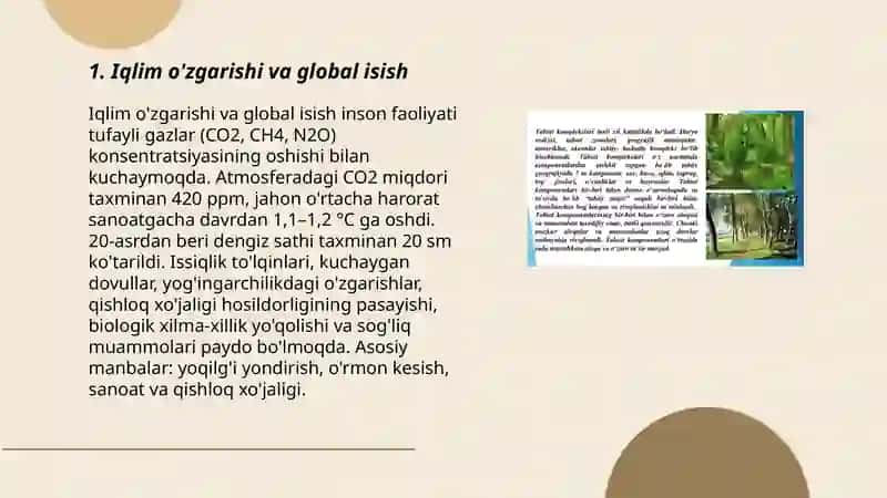 Iqlim o'zgarishi va global isish 3