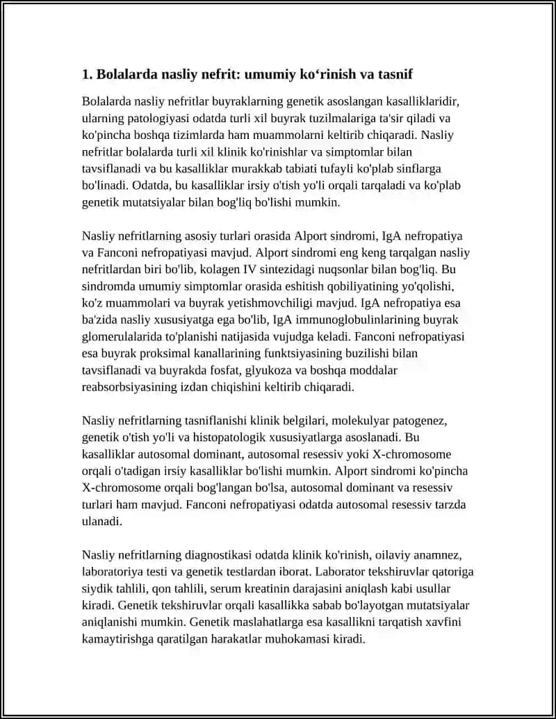 Bolalarda Nasliy Nefritlar 3