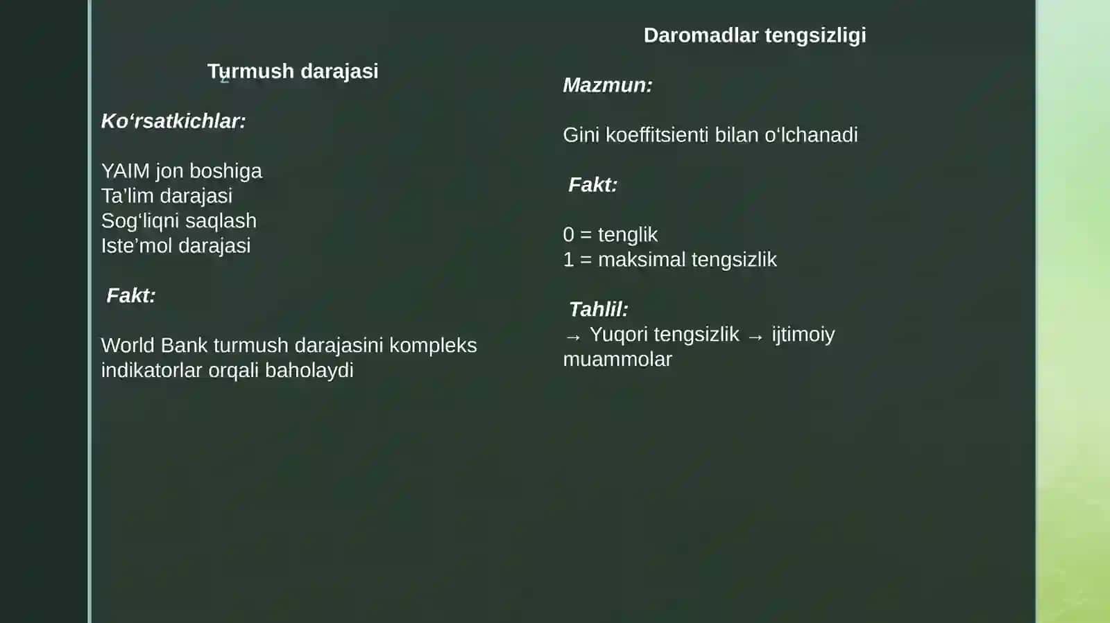 Aholi daromadlari va ijtimoiy siyosat 3