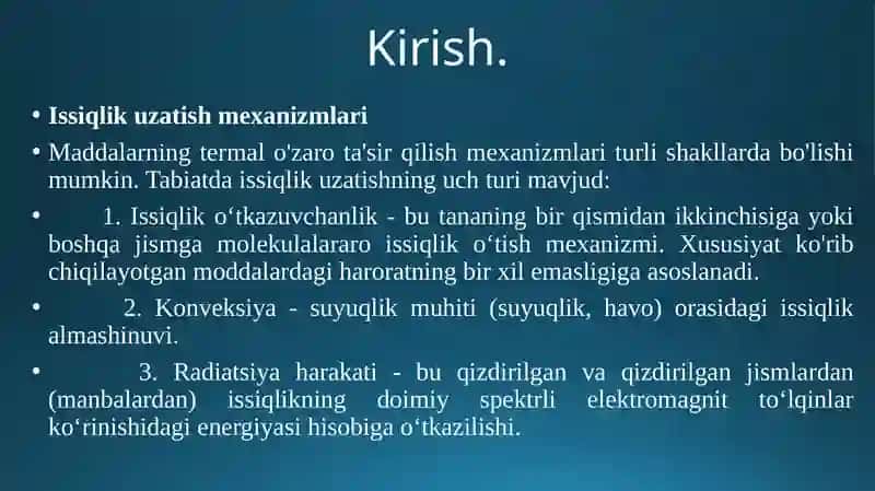 Konvektiv issiqlik almashinishi jarayonlari 3