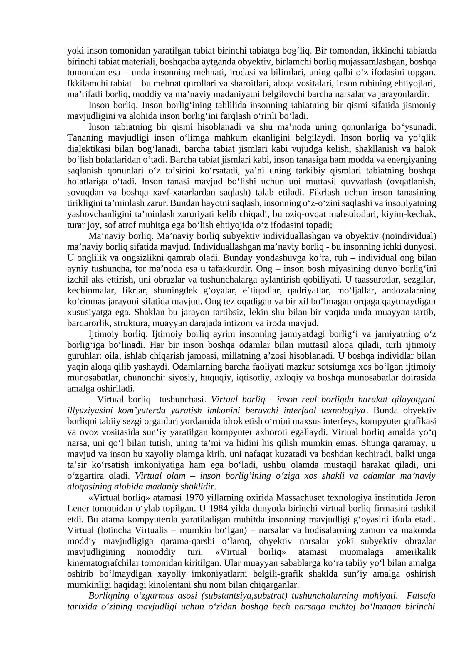 Borliq (ontologiya) va rivojlanish falsafasi 3