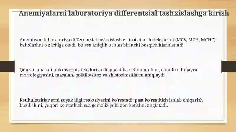Anemiyalar labarotor differensial diagnostikasi 3