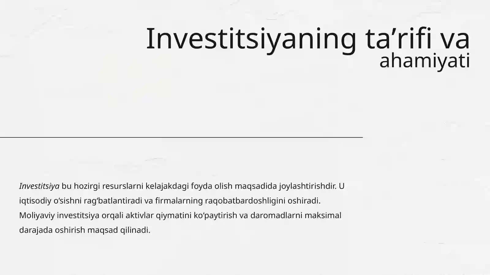 Moliyaviyinvestitsiyalar 3