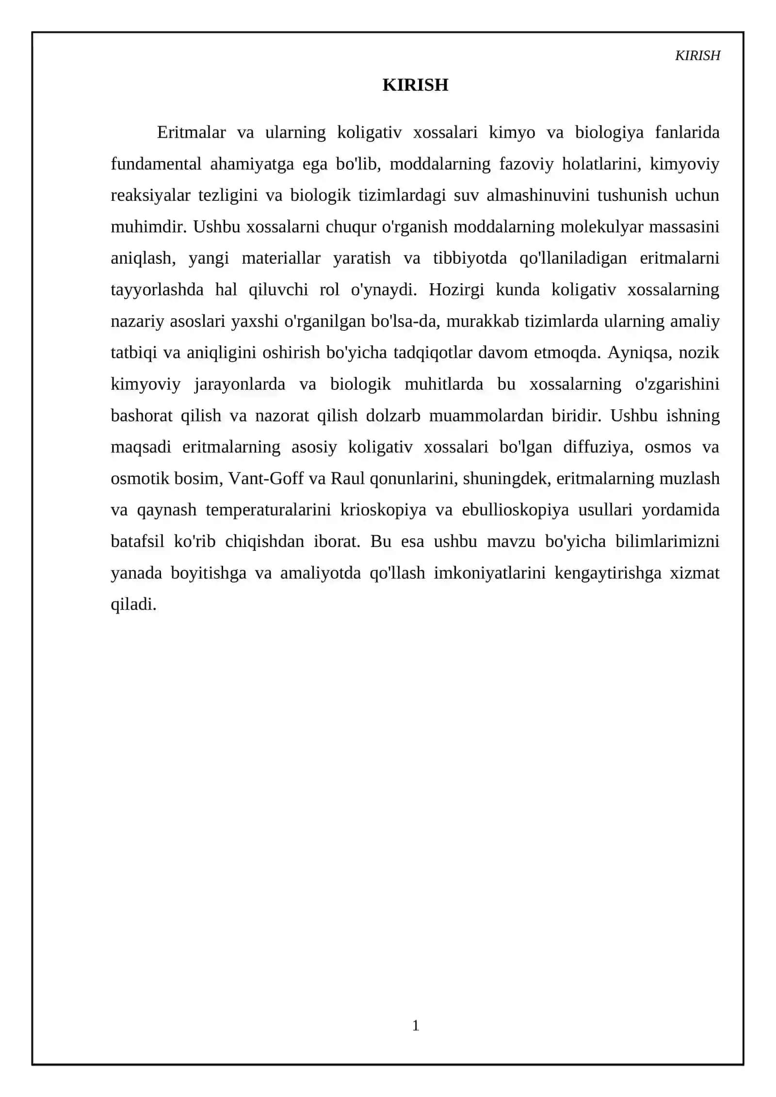 Eritmalarning koligativ xossalari 3