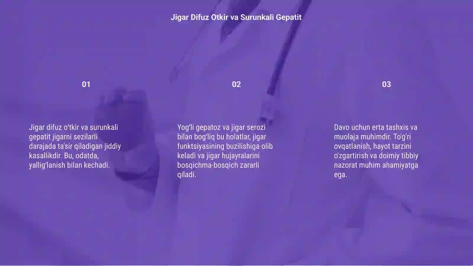 Jigar difuz o‘tkir surunkali gepatit va jigar serozi yog‘li gepatoz 3