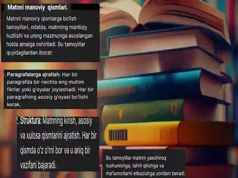 matnni ma'noviy qismlarga bo'lish tamoyillari 3