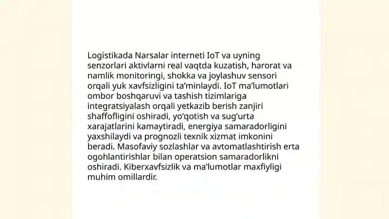 Logistikada zamonaviy tendensiyalar 3