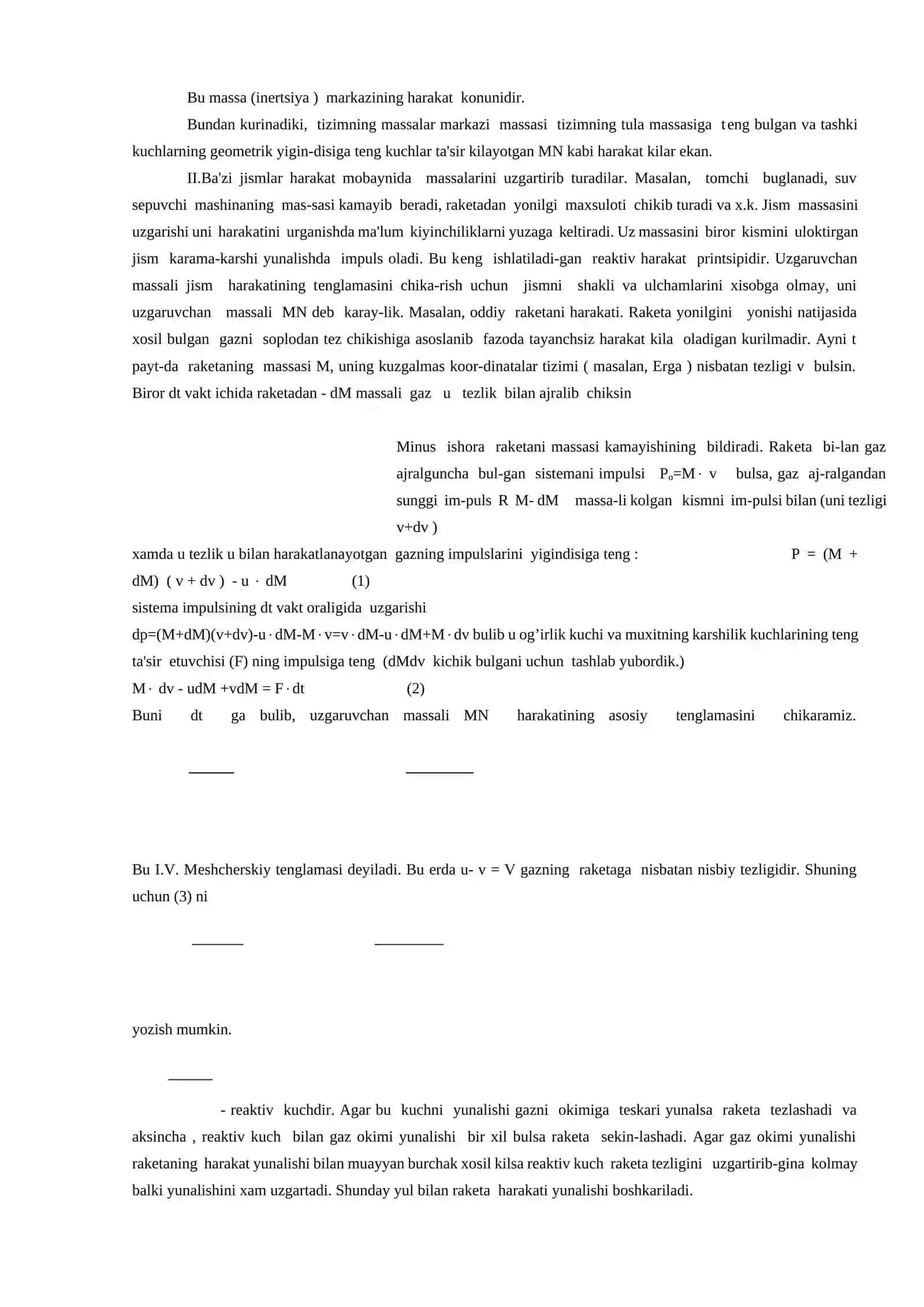 Moddiy nuqtalar sistemasi dinamikasi 3