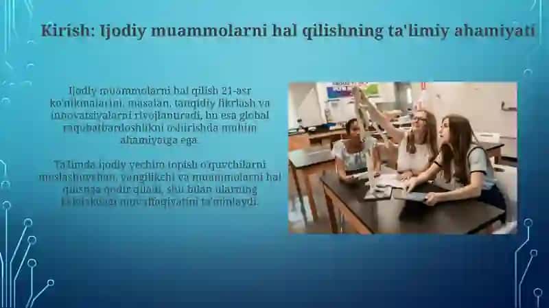 Darsdagi kreativ muammolarni hal etish 3