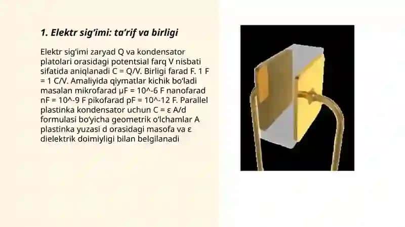Elektr sigʻimi va kondensatorlar 3