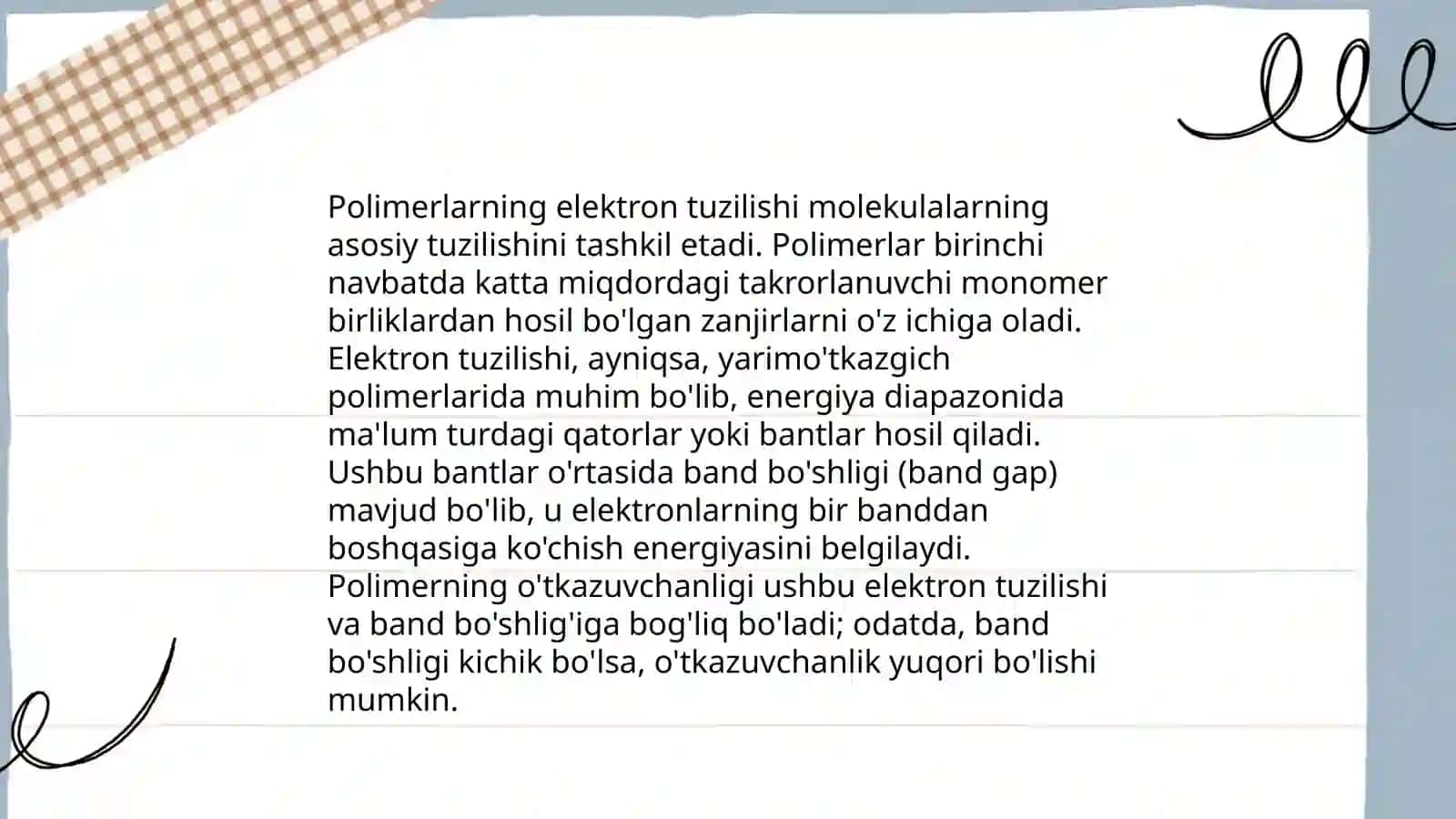 Polimerlarning elektr o‘tkazuvchanligi 3