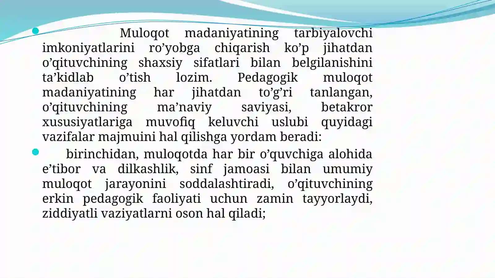 O’qituvhi-o’qituvchi tizimi dagi munosabatlar axloqi 3